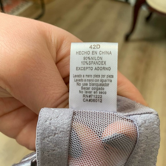 Rampage Intimates Womens Bra Size 42D Casual 3-Hook Light Purple Lacy Padded - Picture 14 of 16